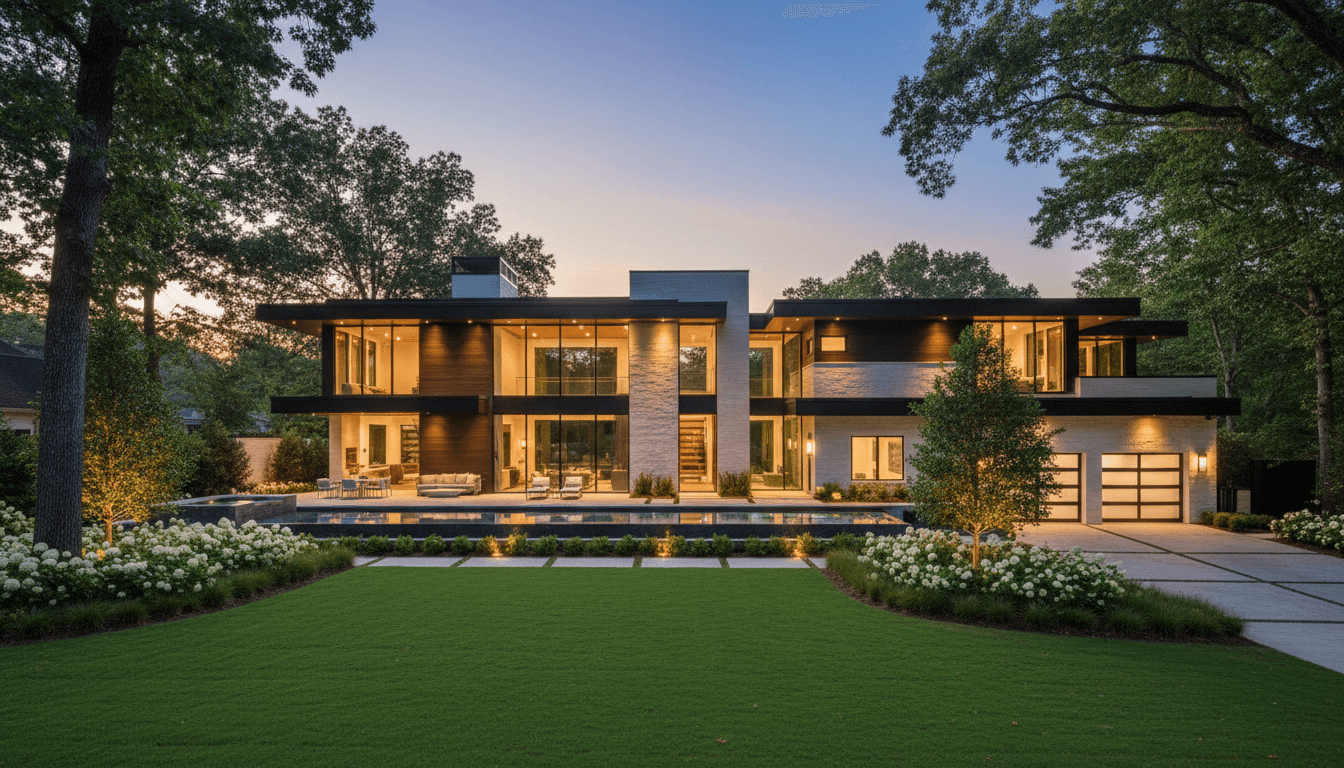 Modern upscale home exterior in Atlanta metro area