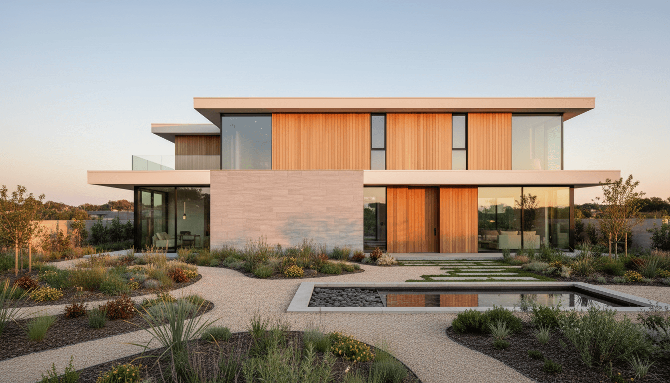 Modern Atlanta home with professional landscaping and elegant exterior design