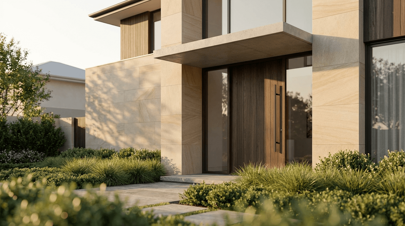 Luxury residential home with professional landscaping